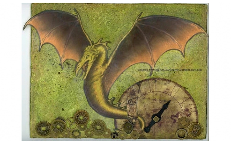 Rigid Wrap Dragon Picture by Robin McCusker Horasanian of Altered Pages